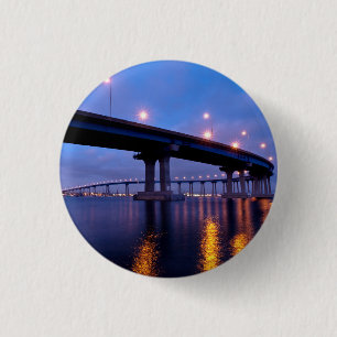 Coronado Bridge at Dusk 3 Cm Round Badge