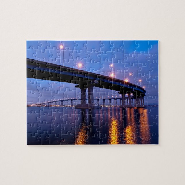 Coronado Bridge at Dusk Jigsaw Puzzle (Horizontal)