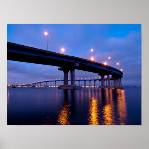 Coronado Bridge at Dusk Poster
