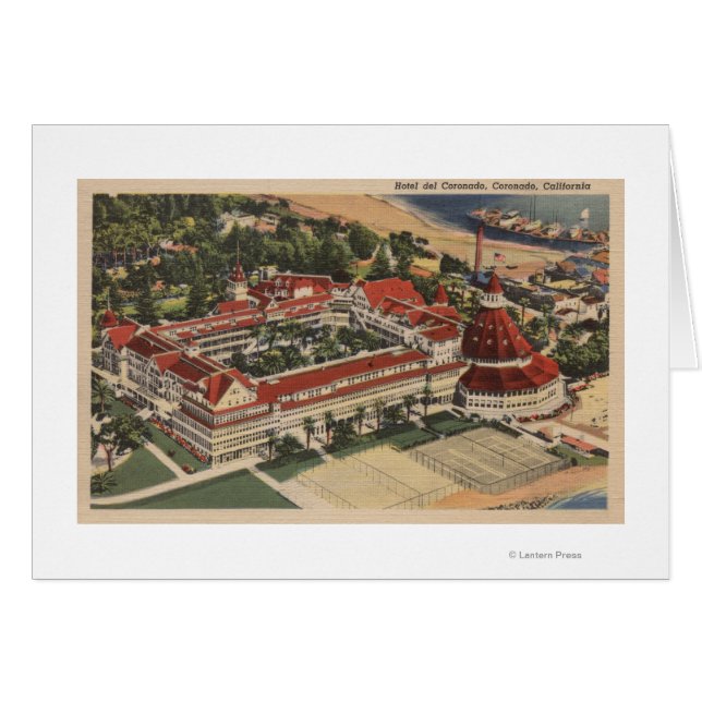 Coronado, CA - Bird's Eye of Hotel del Coronado (Front Horizontal)