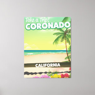 Coronado California beach travel poster Canvas Print