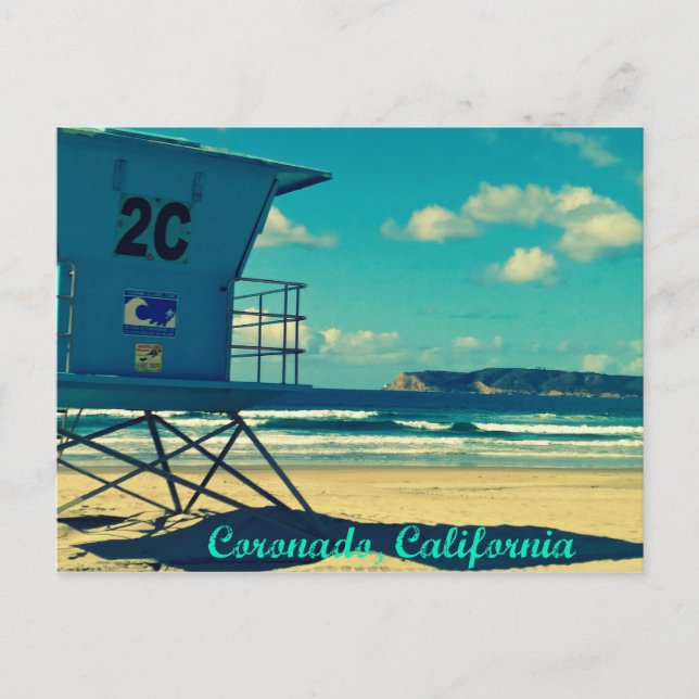 Coronado California Life Guard Tower Postcard (Front)