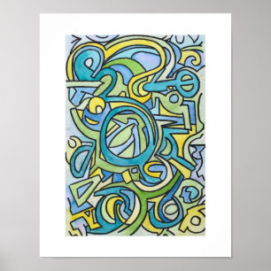 Coronado-Hand Painted Abstract Watercolor Art Poster