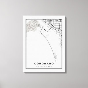 Coronado Map Canvas Print
