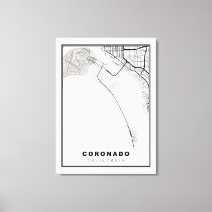Coronado Map Canvas Print