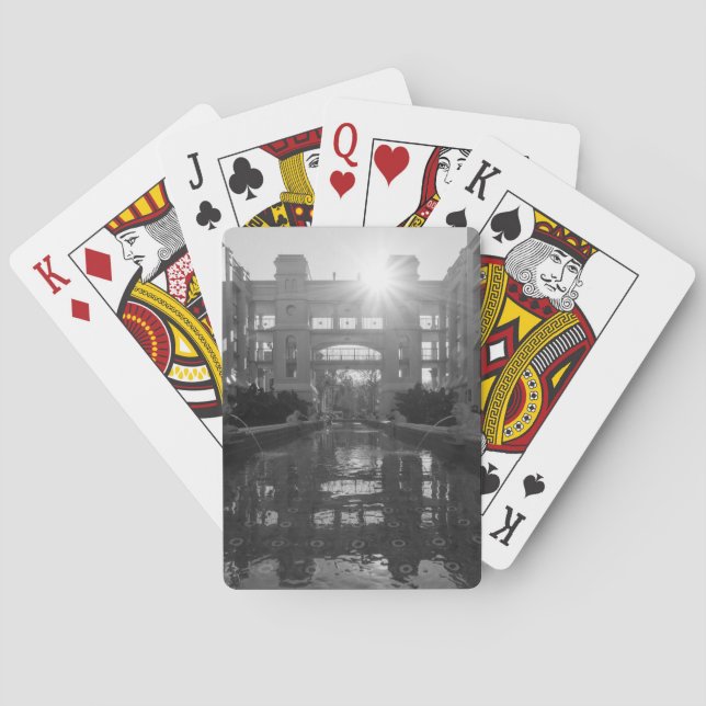 Coronado Sunburst Grayscale Playing Cards (Back)
