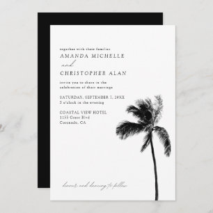 Coronado Wedding Simple Black & White Formal Invitation