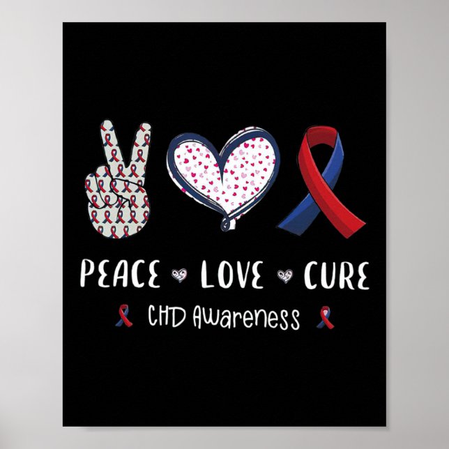 Coronary Heart Disease Ribbon Chd Awareness Month  Poster (Front)