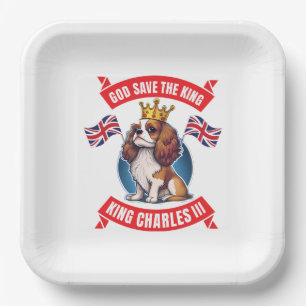 Coronation Cavalier King Charles Paper Plate