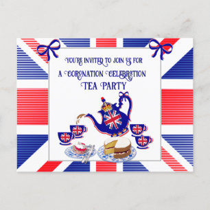 Coronation Celebration Tea Party Invitation Postc Postcard