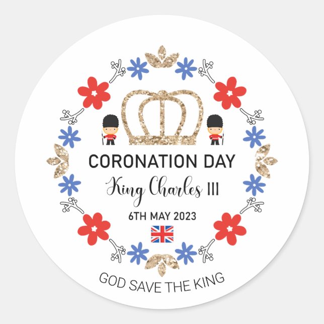 Coronation day 2023 King Charles III Classic Round Classic Round Sticker (Front)