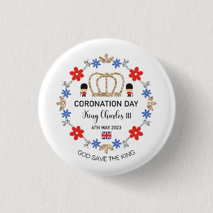 Coronation day 2023 King Charles III Personalised 3 Cm Round Badge