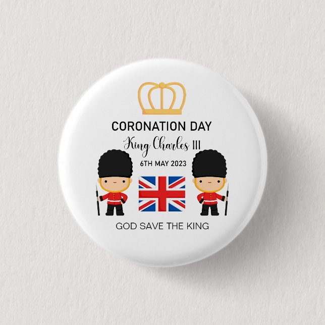 Coronation day 2023 King Charles III Personalised  3 Cm Round Badge (Front)