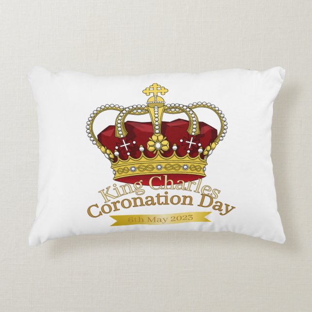 Coronation Day Crown Decorative Cushion (Front)