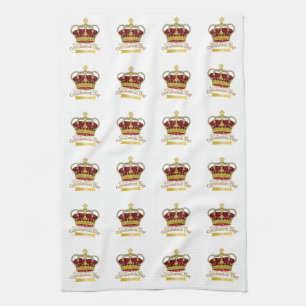 Coronation Day Crown Tea Towel