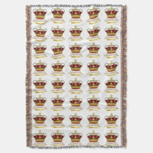 Coronation Day Crown Throw Blanket