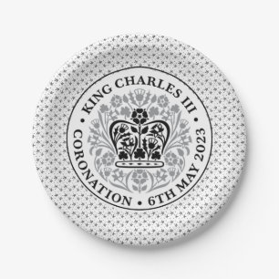 Coronation Emblem of King Charles III Paper Plate