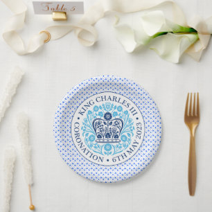 Coronation Emblem of King Charles III Paper Plate