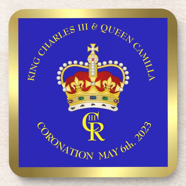 Coronation King Charles and Queen Camilla Souvenir Coaster (Front)