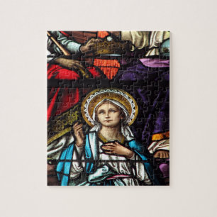 Coronation of Blessed Virgin Mary Stained Glass Jigsaw Puzzle