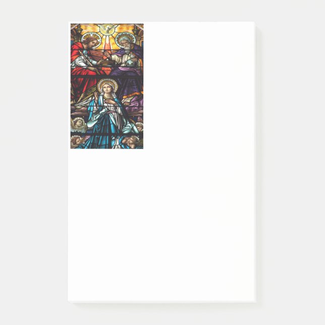 Coronation of Blessed Virgin Mary Stained Glass Post-it Notes (Front)