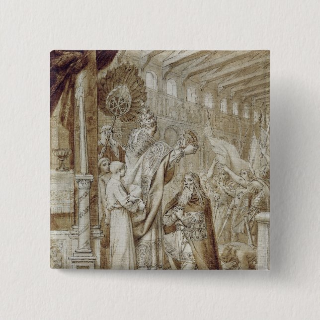 Coronation of Charlemagne 15 Cm Square Badge (Front)