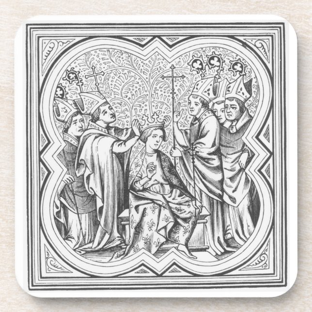 Coronation of Charlemagne (742-814) after a miniat Coaster (Front)