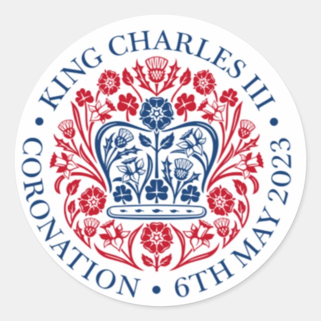 Coronation of King Charles III Celebration  Classic Round Sticker (Front)
