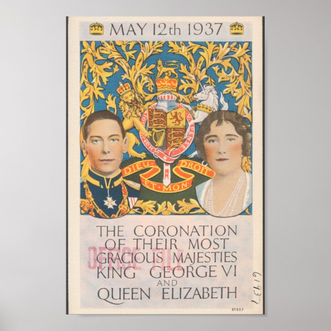  Coronation of King George and Queen Elizabeth Poster (Front)
