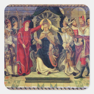 Coronation of Pope Celestine V  in August 1294 Square Sticker