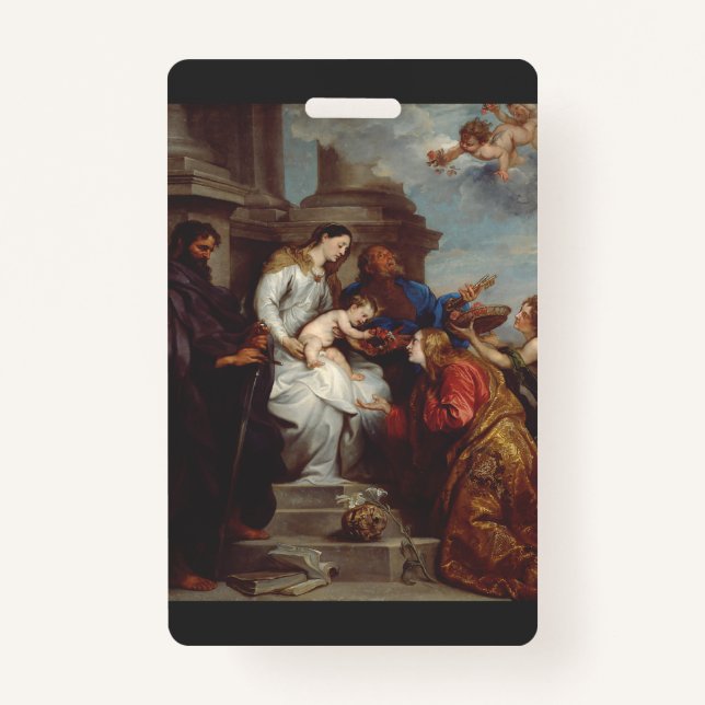 Coronation of Saint Rosalia by Anthony van Dyck ID Badge (Front)