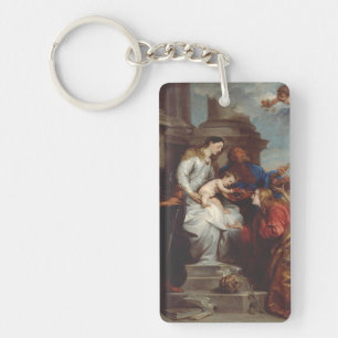 Coronation of Saint Rosalia by Anthony van Dyck Key Ring