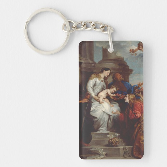 Coronation of Saint Rosalia by Anthony van Dyck Key Ring (Front)