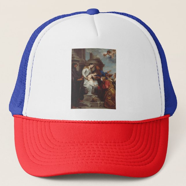 Coronation of Saint Rosalia by Anthony van Dyck Trucker Hat (Front)