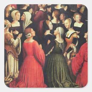 Coronation of the Virgin, 1513 (oil on panel) (det Square Sticker