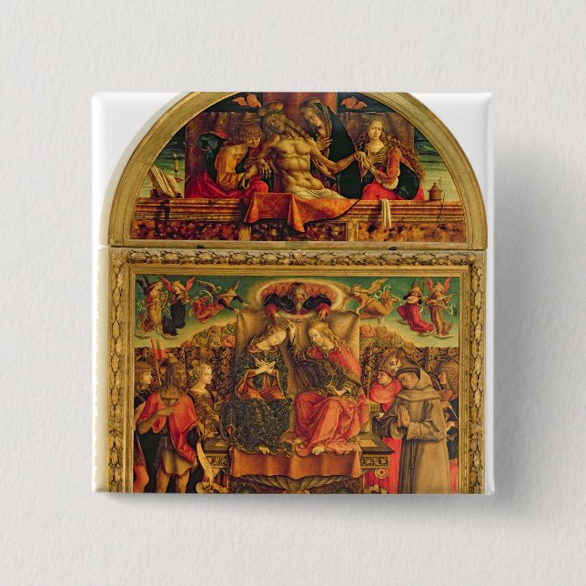 Coronation of the Virgin 15 Cm Square Badge (Front)