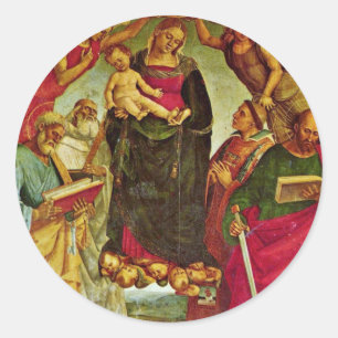 Coronation Of The Virgin By Signorelli Luca (Best Classic Round Sticker