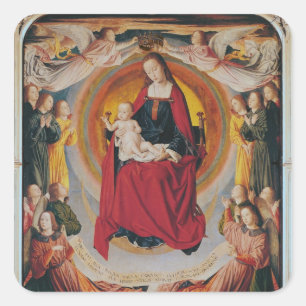 Coronation of the Virgin, centre panel Square Sticker