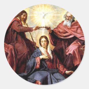 Coronation of the Virgin Classic Round Sticker