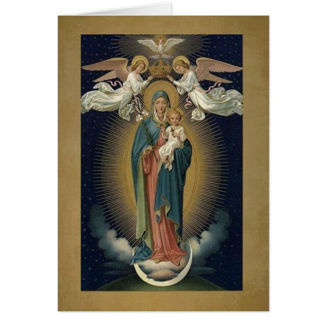 Coronation of Virgin Mary w/Jesus & Angels (Front)