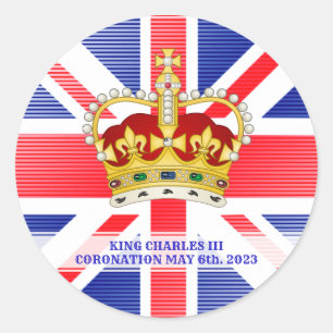 Coronation souvenir of King Charles III Classic Classic Round Sticker