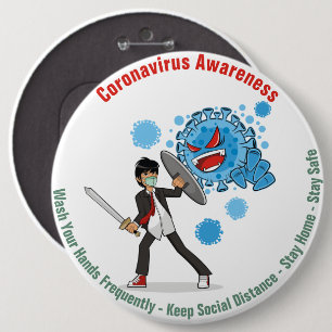 Coronavirus Awareness Round Button