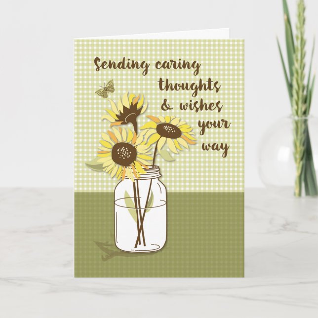 Coronavirus Caring Thoughts with Sunflowers Card (Front)