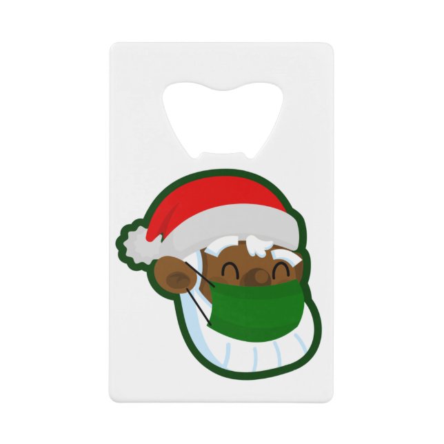 coronavirus christmas face mask black santa (Front)