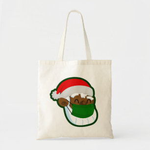 coronavirus christmas face mask black santa tote bag