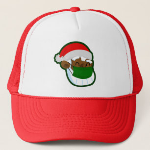 coronavirus christmas face mask black santa trucker hat
