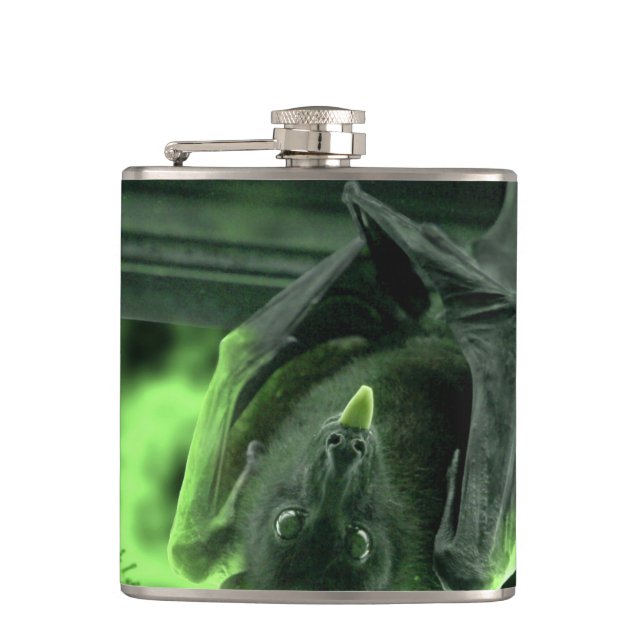 Coronavirus Covid-19 Bat Hip Flask (Front)