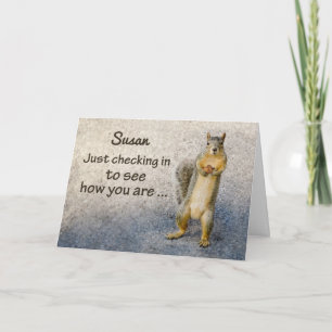 Coronavirus Custom Name Thinking of You Squirrel Card