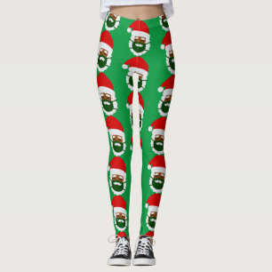 coronavirus face mask black santa christmas leggings