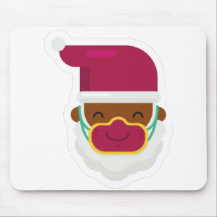 coronavirus face mask black santa mouse mat
